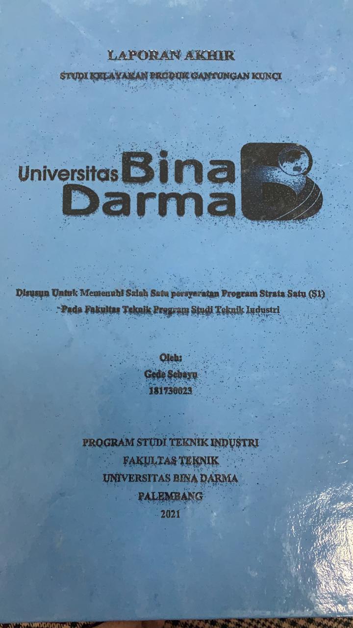 Cover STUDI KELAYAKAN PRODUK GANTUNGAN KUNCI / GEDE SEBAYU