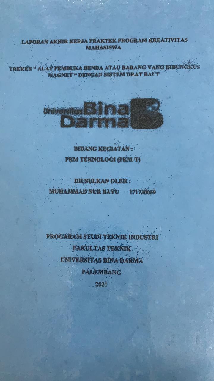 Cover TREKER "ALAT PEMBUKA BENDA ATAU BARNAG YANG DIBUNGKUS MAGNET "DENGAN SISTEM DARAT LAUT / MUHAMMAD NUR BAYU