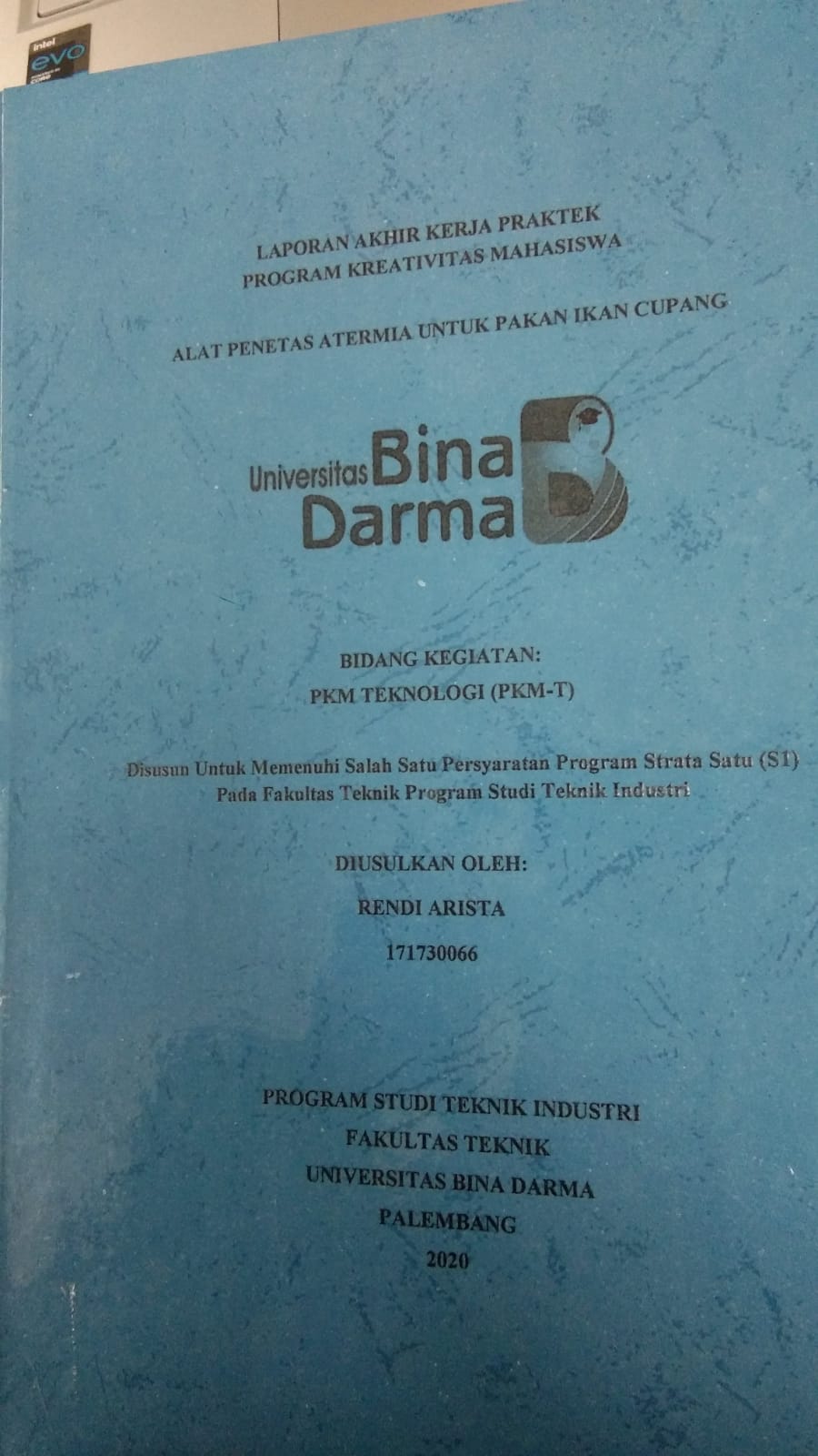 Cover ALAT PENETAS ATERMIA UNTUK PAKAN IKAN CUPANG / RENDI ARISTA