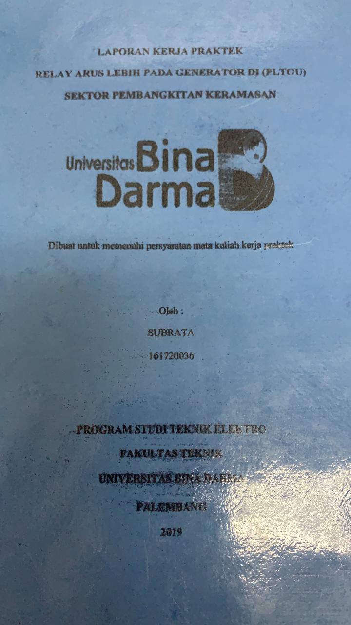 Cover REYAL ARUS LEBIH PADA GENERATOR DI (PLTGU) SELEKTOR PEMBANGKITAN KERAMASAN / SUBRATA