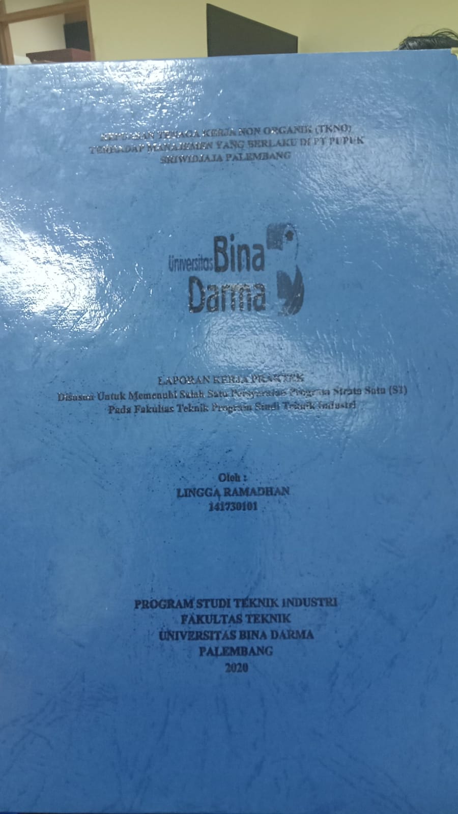 Cover KEPUASAN TENAGA KERJA NON ORGANIK (TKNO) TERHADAP MANJEMEN YANG BERLAKU NDI PT PUPUK SRIDWIDJAJA PALEMBANG / LINGGA RAMADHAN