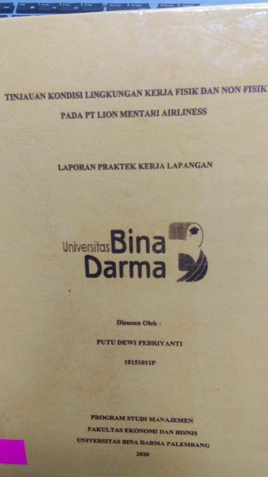 Cover TINJAUAN KONDISI LINGKUNGAN KERJA FISIK DAN NON FISIK PADA PT LION MENTARI AIRLINESS / PUTU DEWI FEBRIYANTI