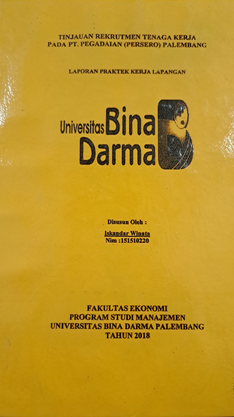 Cover TINJAUAN REKRUTMEN TENAGA KERJA PADA PT. PEGADAIAN (PERSERO) PALEMBANG / ISKANDAR WINATA