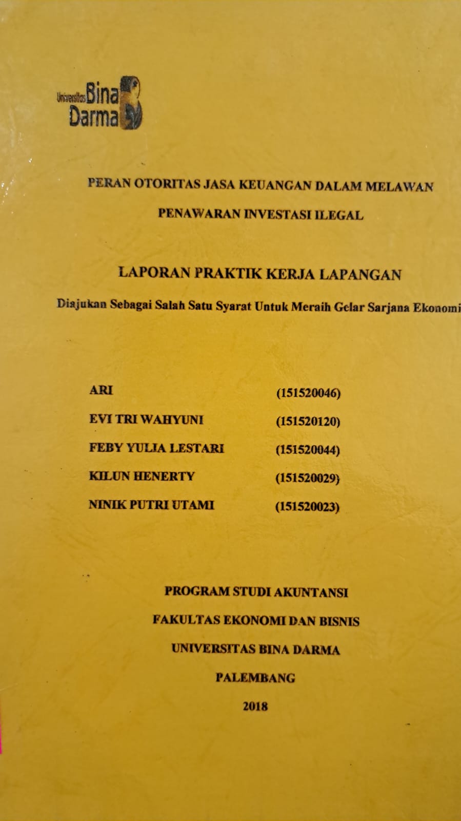 Cover PERAN OTORITAS JASA KEUANGAN DALAM MELAWAN PENAWARAN INVESTASI ILEGAL / ARI, DKK