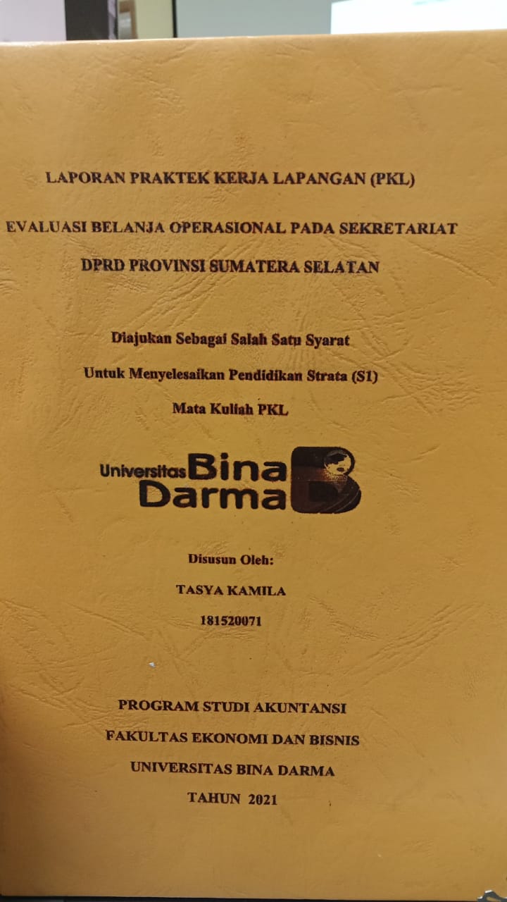 Cover EVALUASI BELANJA OPRASIAONAL PADA SEKRETARIAT DPRD PROVINSI SMATERA SELATAN / TASYA KAMILA