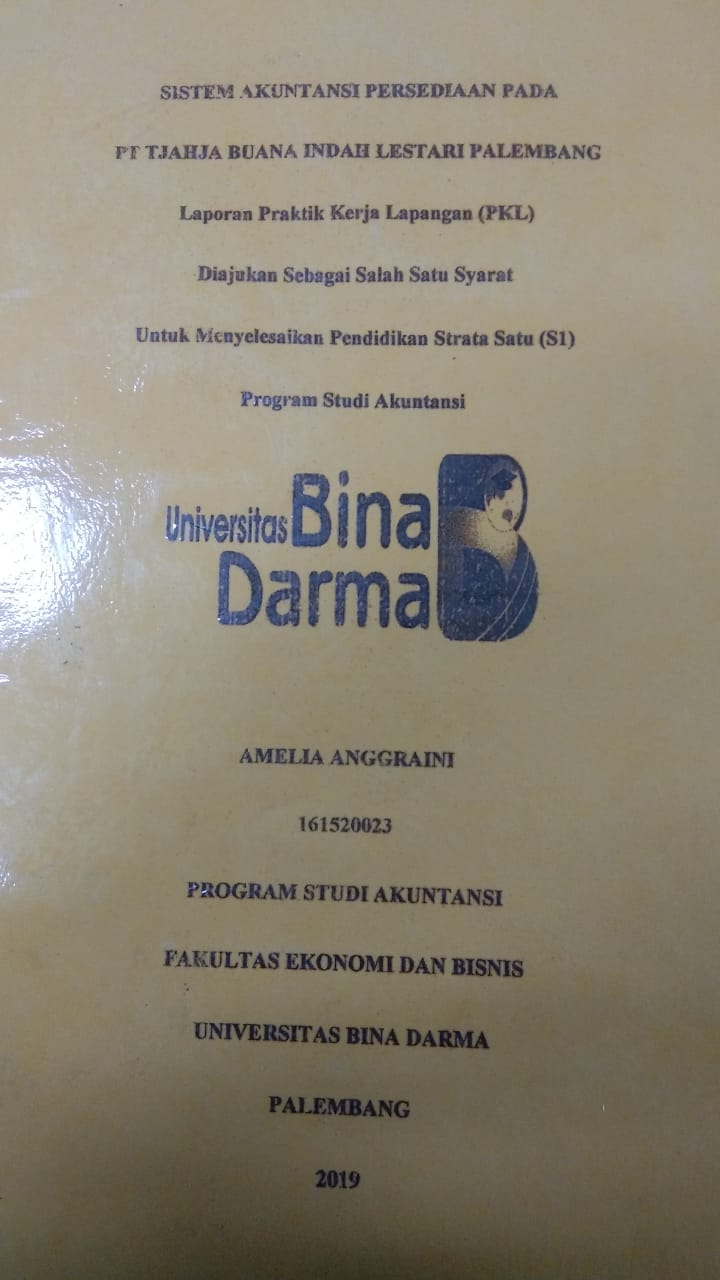 Cover SISTEM AKUNTANSI PERSEDIAAN PADA PT TJAHJA BUANA INDAH LESTARI PALEMBANG / AMELIA ANGGRAINI
