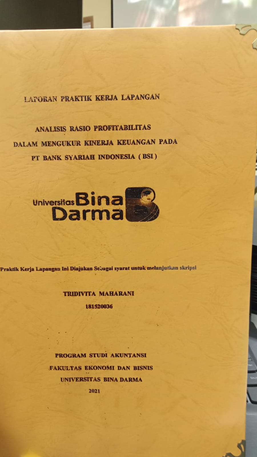 Cover ANALISIS RASIO PROFITABILITAS DALAM MENGUKUR KINERJA KEUANGAN PADA PT BANK SYARIAH INDONESIA (BSI) / TRIDIVITA MAHARANI