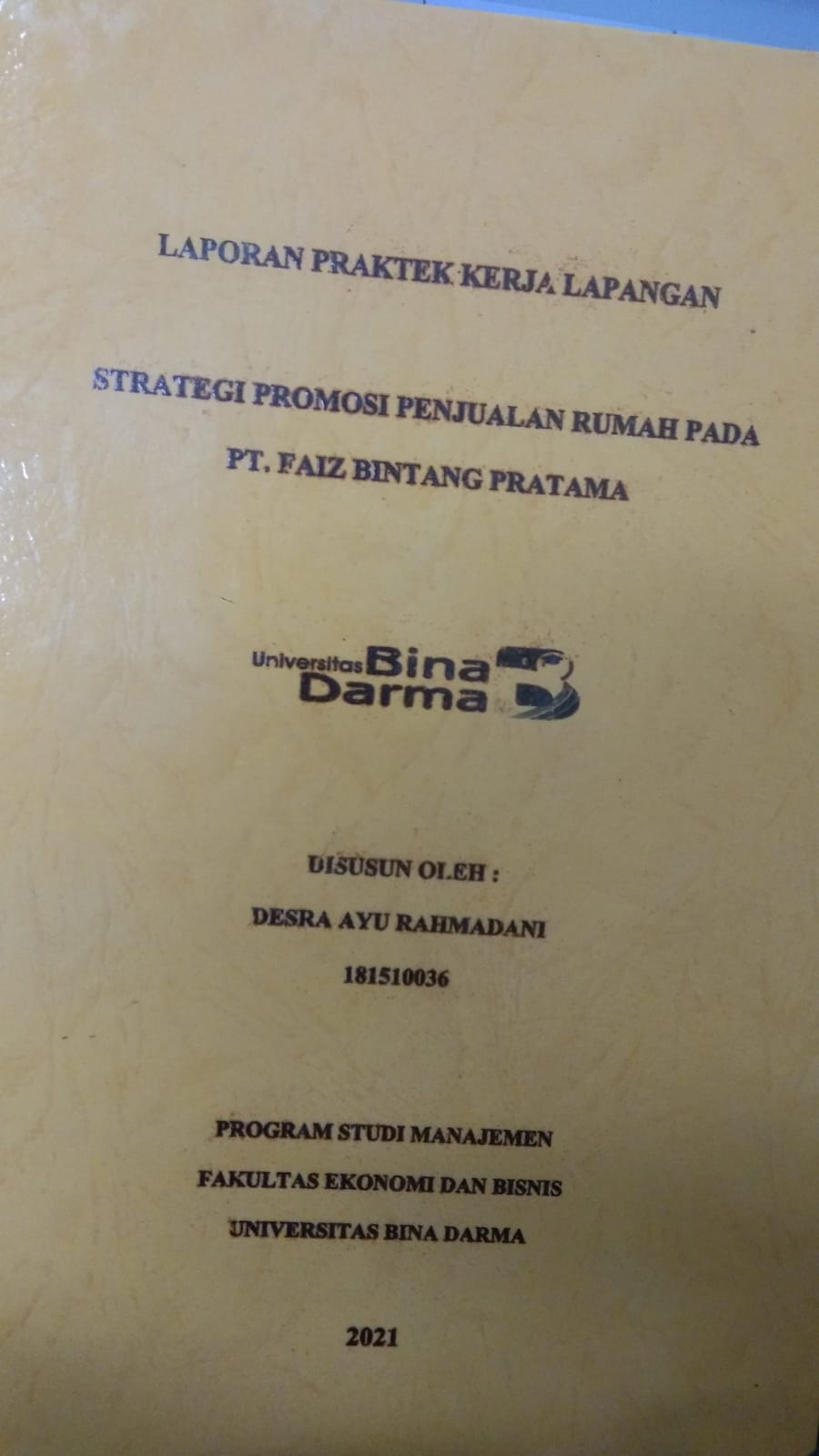 Cover STRATEGI PROMOSI PENJUALAN RUMAH PADA PT. FAIZ BINTANG PRATAMA / DESRA AYU RAHMADANI