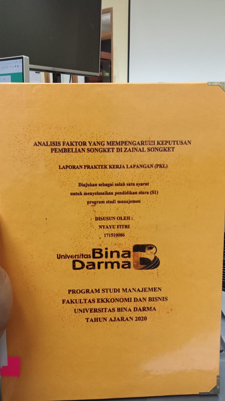 Cover ANALISIS FAKTOR YANG MEMPERNGARUHI KEPUTUSAN PEMBELIAN SONGKET DI ZAINAL SONGKET :  NYAYU FITRI