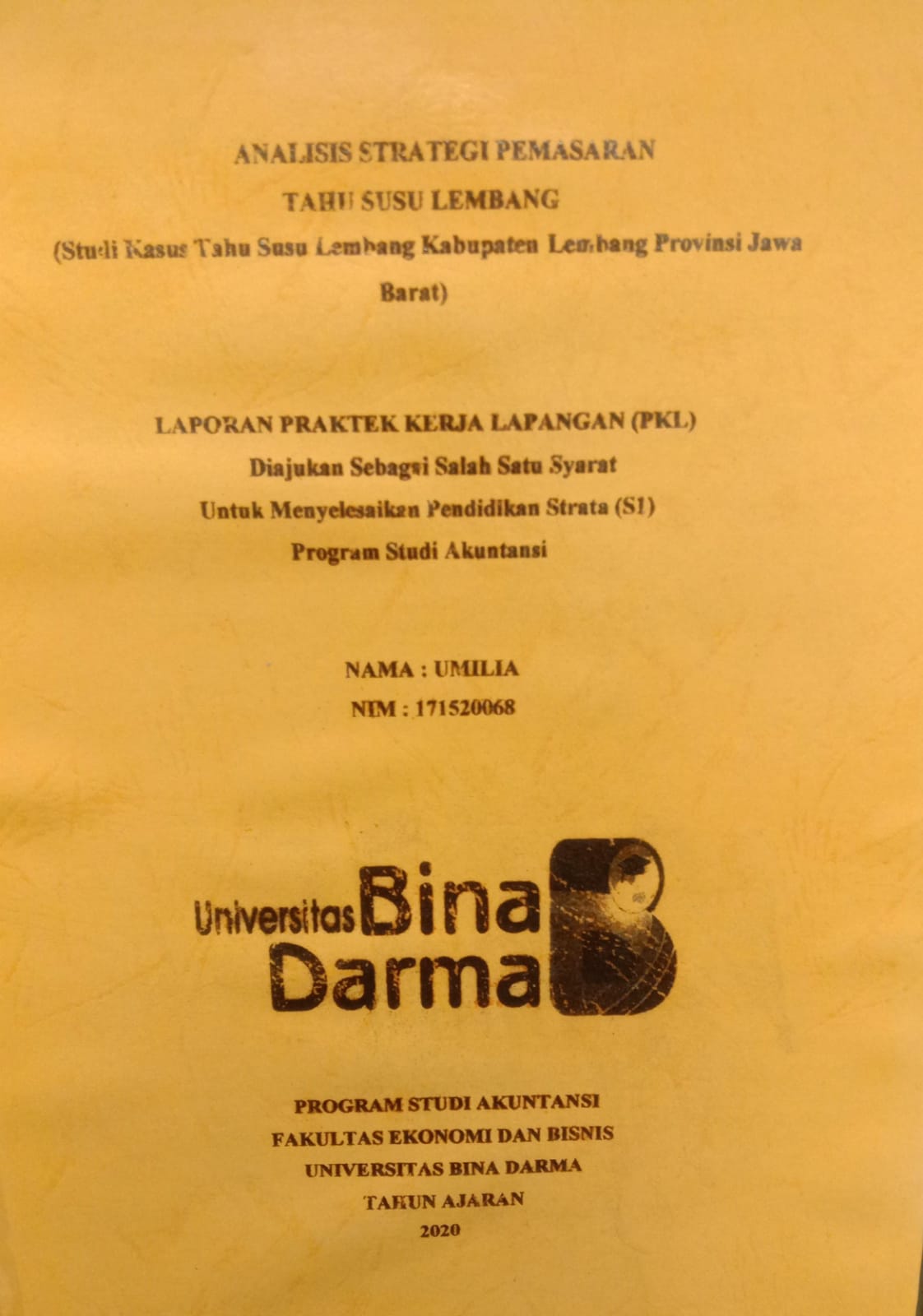Cover ANALISIS STRATEGI PEMASARAN TAHU SUSU LEMBANG :  (Studi Kasus Tahu Susu Lembang Kabupaten Lembang Provinsi Jawa Barat) / UMILIA