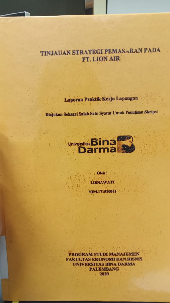 Cover TINJAUAN STRATEGI PEMASARAN PADA PT. LION AIR / LISNAWATI