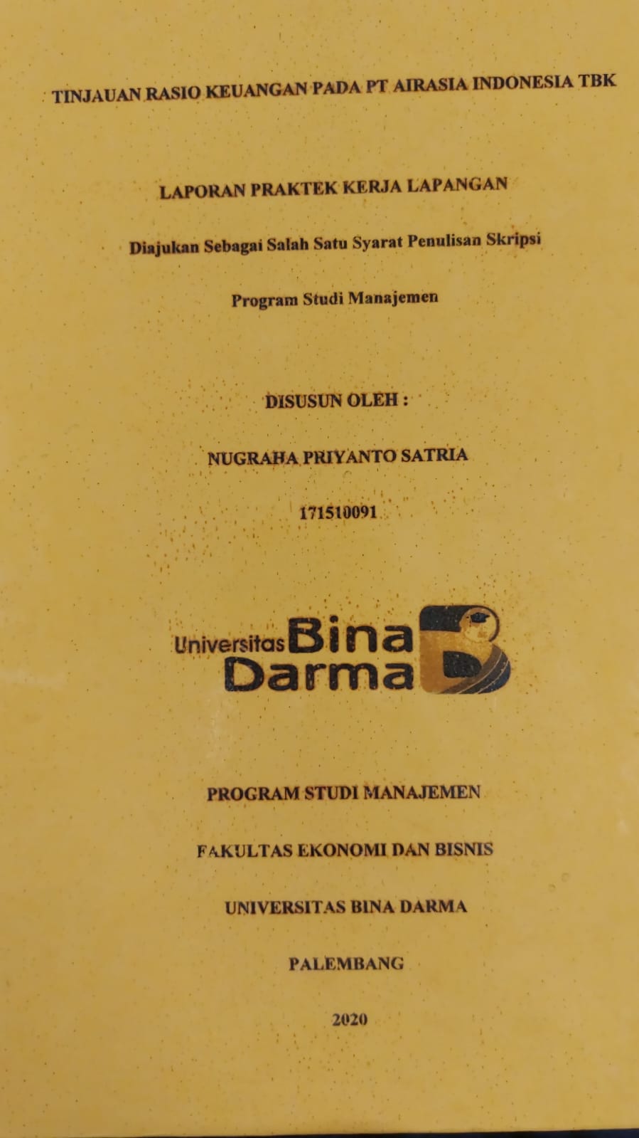 Cover TINJAUAN RASIO KEUANGAN PADA PT AIRASIA INDONESIA TBK / NUGRAHA PRIYANTO SATRIA