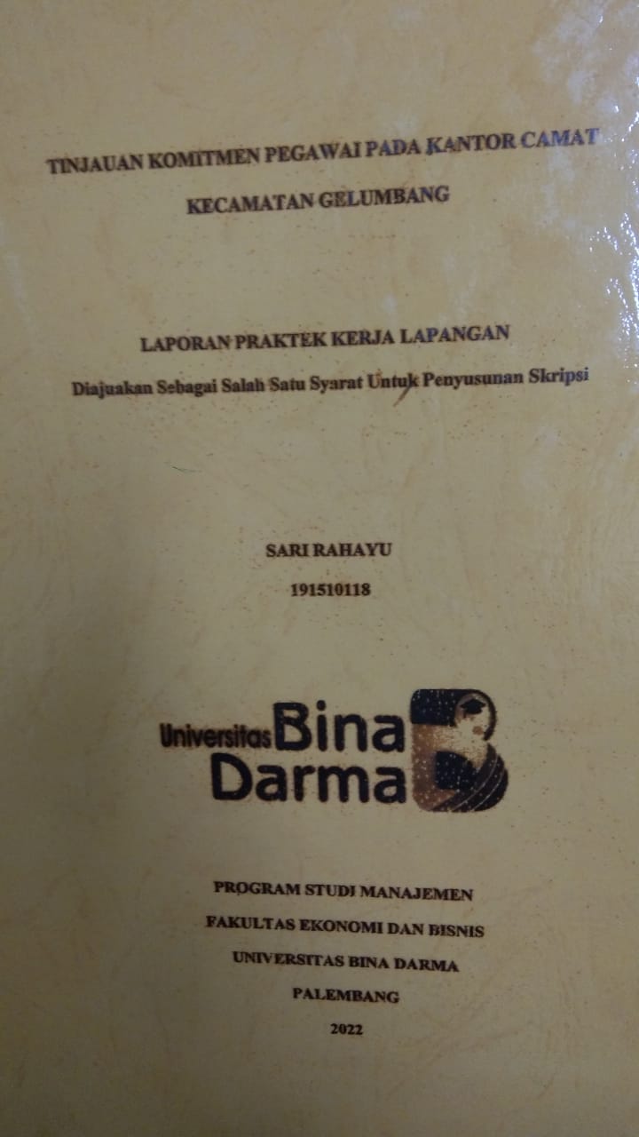 Cover TINJAUAN KOMITMEN PEGAWAI PADA KANTOR CAMAT KECAMATAN GELUMBANG / SARI RAHAYU