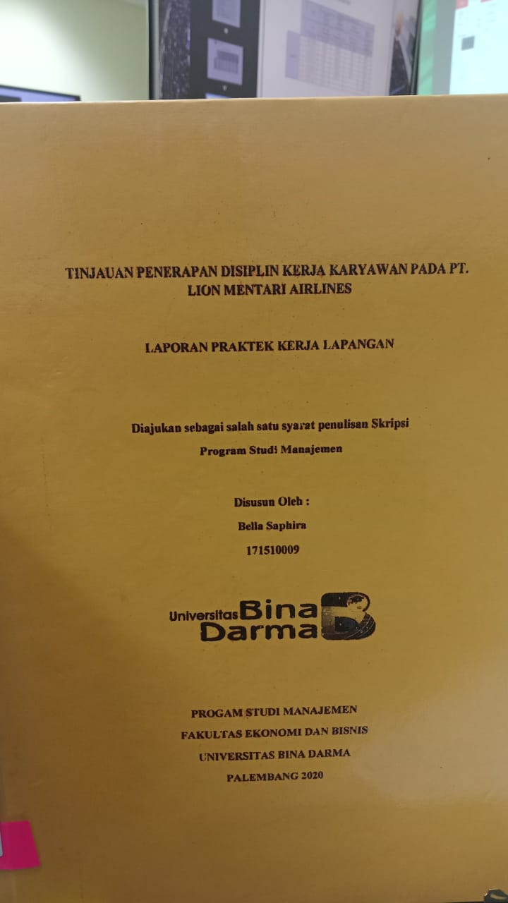 Cover TINJAUAN PENERAPAN DISIPLIN KERJA KARYAWAN PADA PT.LION MENTARI AIRLINES / BELLA SAPHIRA