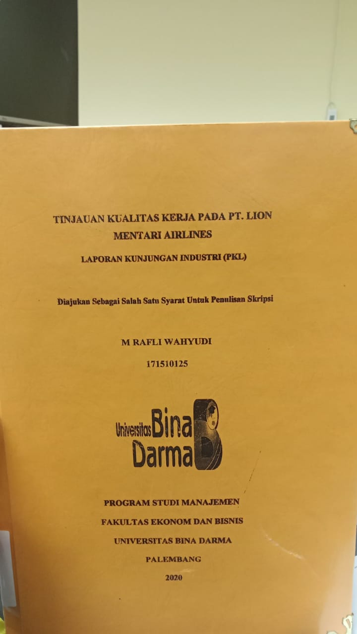 Cover TINJAUANN KERJA PADA PT LION MENTARI AIRLINES / M RAFLI WAHYUDI