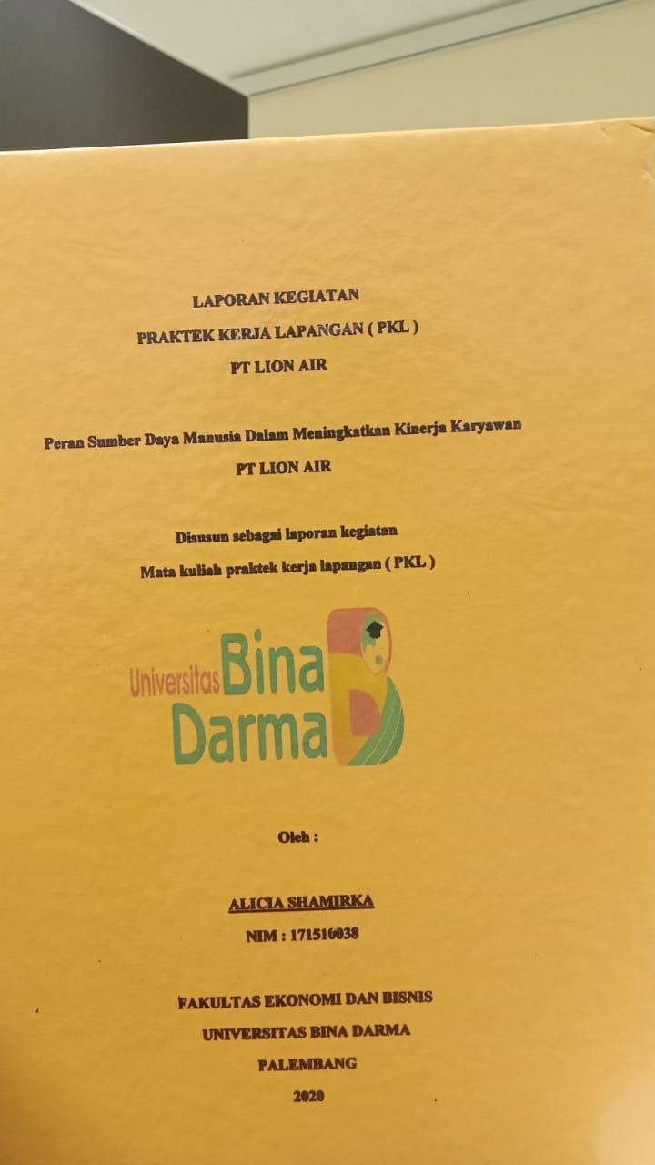 Cover PERAN SUSMBER DAYA MANUSIA DALAM MENINGKATKAN KINERJA KARYAWAN PT LION AIR / ALICIA  SHAMIRKA