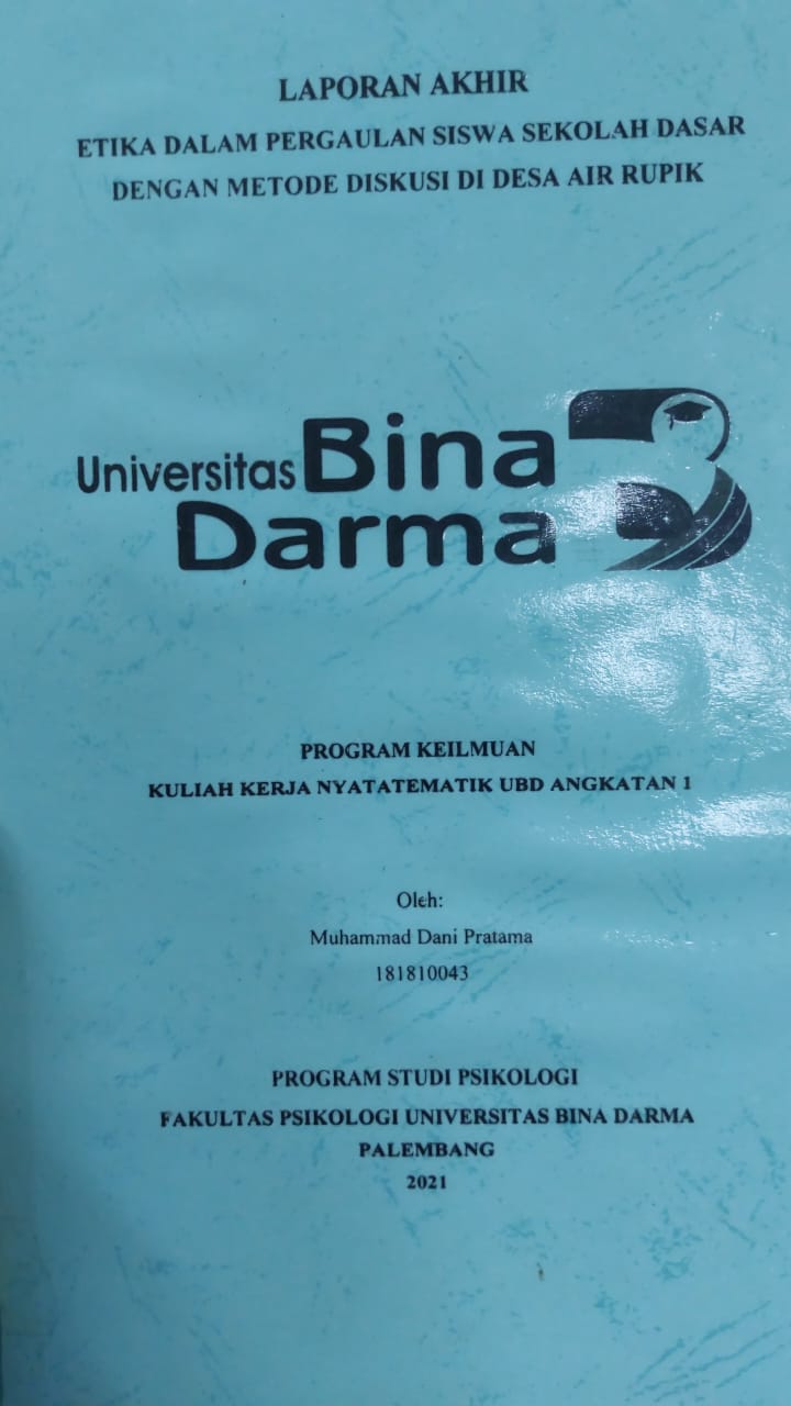 Cover ETIKA DALAM PERGAULAN SISWA SEKOLAH DASAR DENGAN METODE DISKUSI DI DESA AIR RUPIK / MUHAMMAD DANI PRATAMA