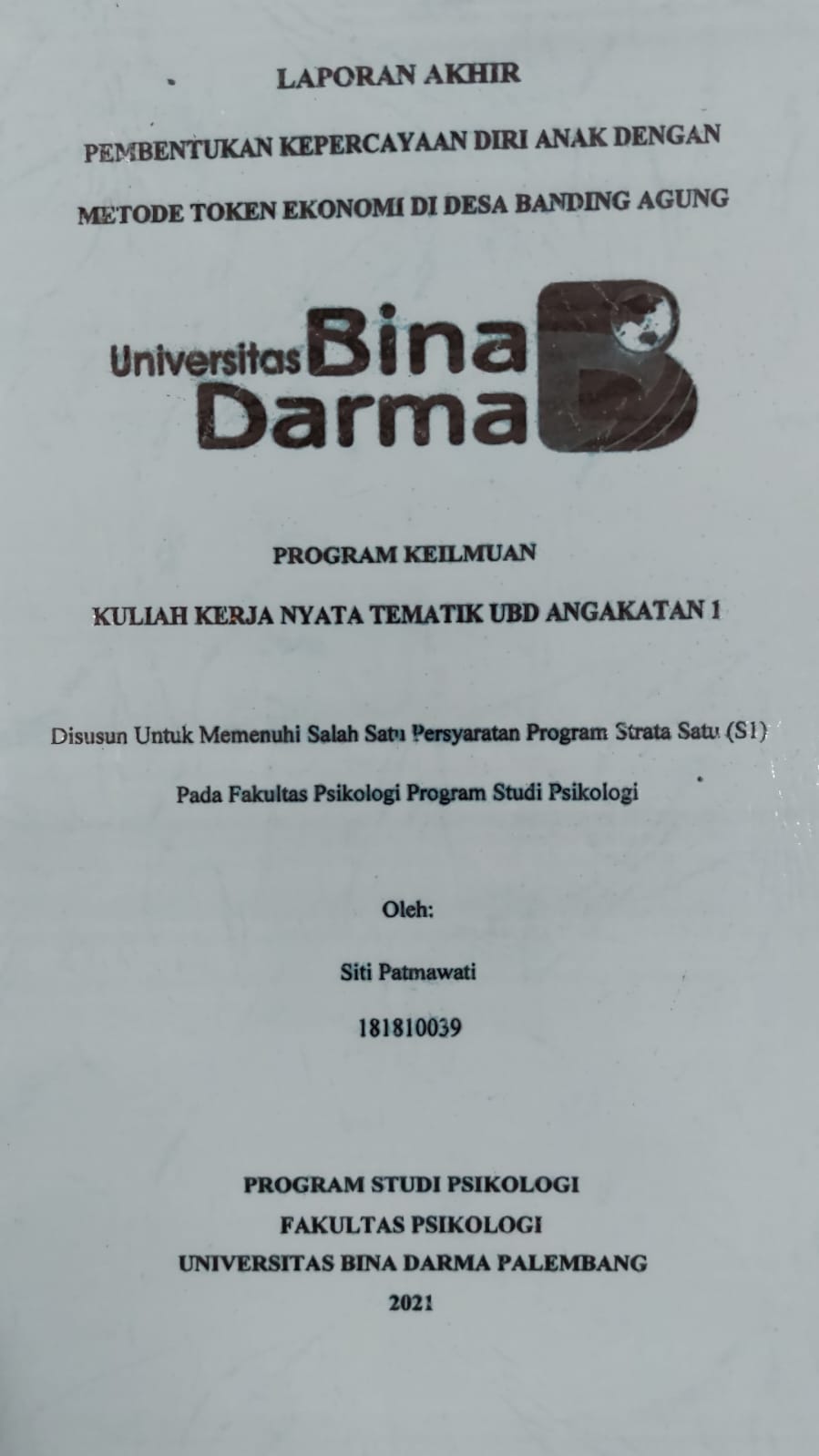 Cover EDUTAIMENT GUNA MENINGKATKAN KEMAMPUAN WARNA DI TK AL-HIDAYAH DESA BANDING AGUNG KEC.BANDING AGUNG / PIRAINI