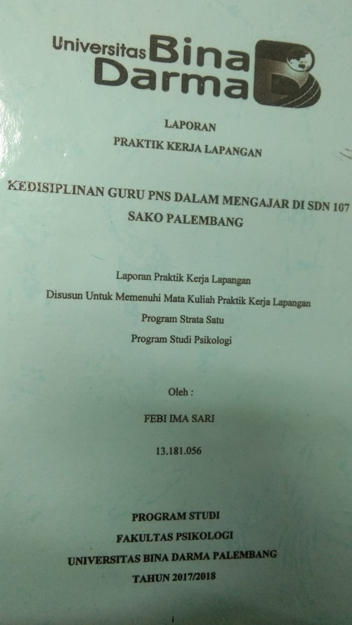 Cover KEDISIPLINAN GURU PNS DALAM MENGAJAR DI SDN 107 SAKO PALEMBANG / FEBI IMA SARI