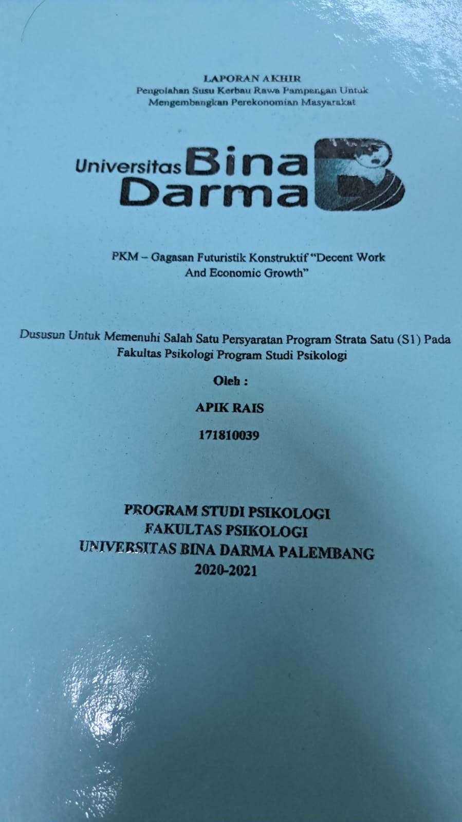 Cover PENGOLAHAN SUSU KERBAU RAWA PAMPANGAN UNTUK MENGEMBANGKAN PEREKONOMIAN MASYARAKAT / APIK RAIS