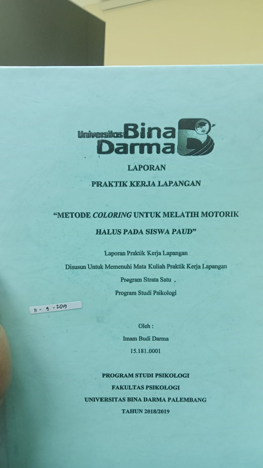 Cover METODE COLORING UNTUK MELATIH MOTORIK HALUS PADA SISWA PAUD / IMAM BUDI DARMA