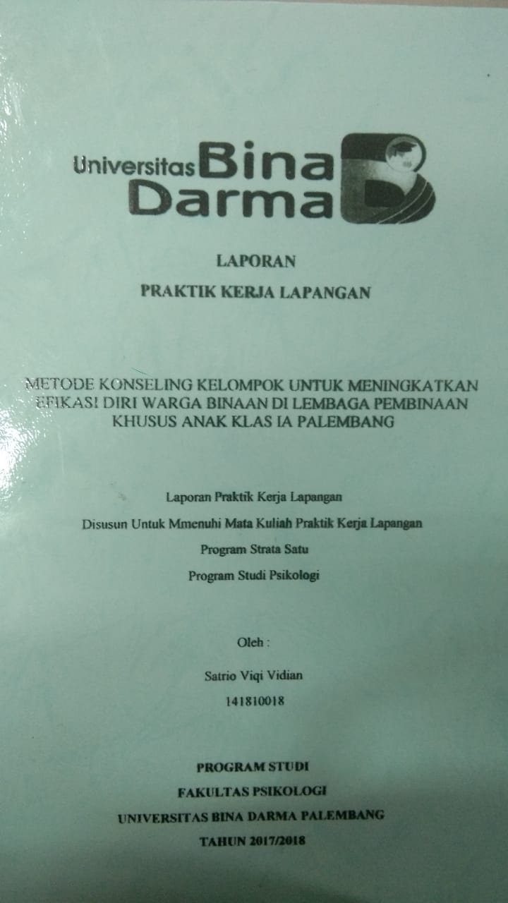 Cover METODE KONSELING KELOMPOK UNTUK MENINGKATKAN EFIKASI DIRI WARGA BINAAN DI LEMBAGA PEMBINAAN KHUSUS ANAK KLAS IA PALEMBANG / SATRIO VIQI VIDIAN