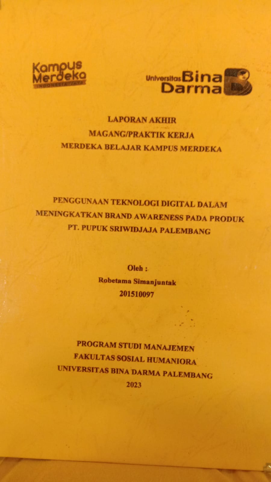 Cover PENGGUNAAN TEKNOLOGI DIGITAL DALAM MENINGKATKAN BRAND AWARENESS PADA PRODUK PT.PUPUK SRIWIDJAJA PALEMBANG / ROBETAMA SIMANJUNTAK