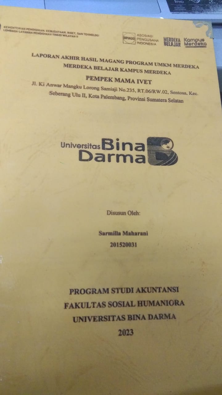 Cover LAPORAN AKHIR HASIL MAGANG PROGRAM UMKM MERDEKA MERDEKA BELAJAR KAMPUS MERDEKA PEMPEK MAMA IVET / SARMILLA MAHARANI