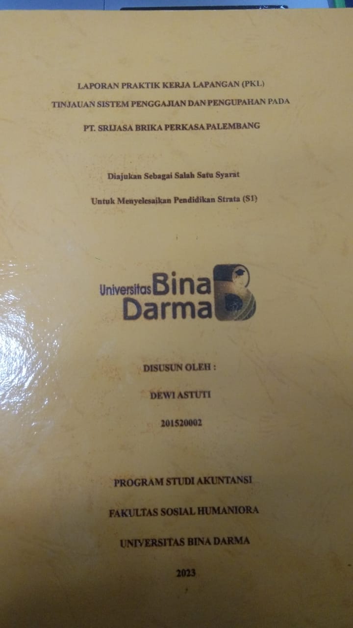 Cover TINJAUAN SISTEM PENGGAJIAN DAN PENGUPAHAN PADA PT. SRIJASA BRIKA PERKASA PALEMBANG / DEWI ASTUTI