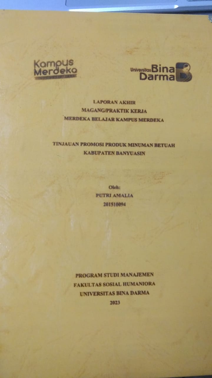Cover TINJAUAN PROMOSI PRODUK MINUMAN BETUAH KABUPATEN BANYUASIN / PUTRI AMALIA