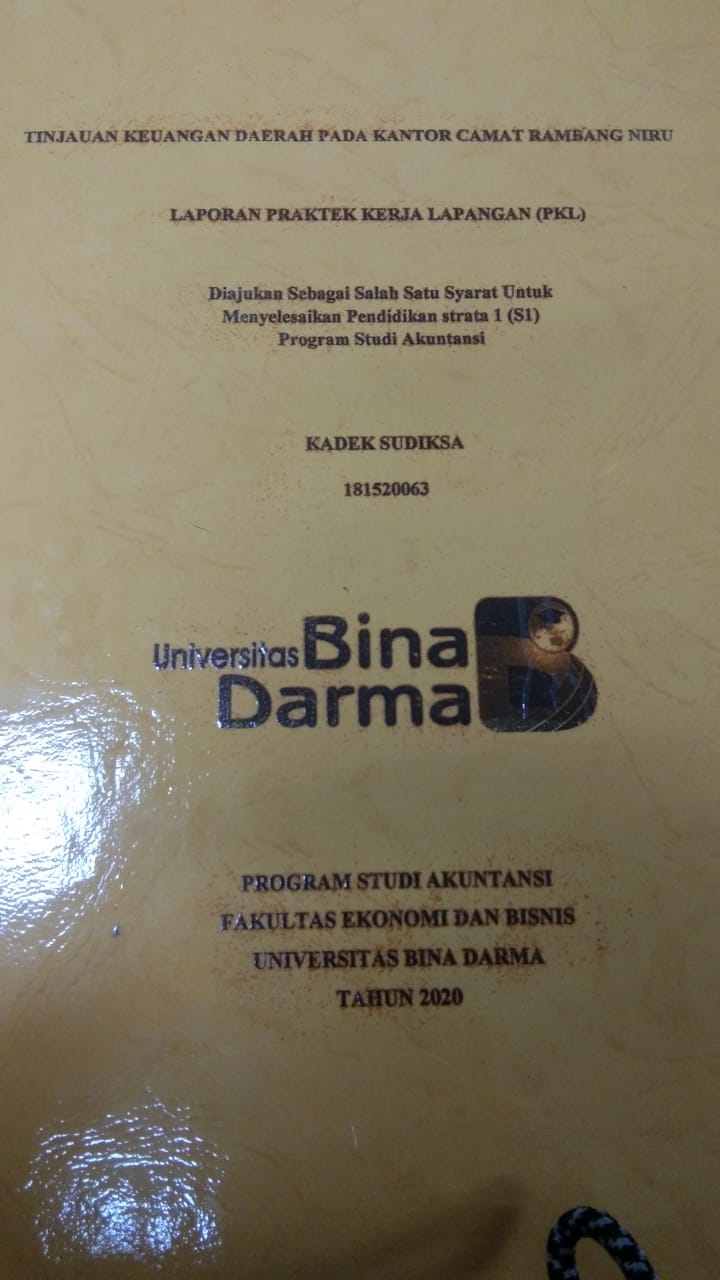 Cover TINJAUAN KEUANGAN DAERAH PADA KANTOR CAMAT RAMBANG NIRU / KADEK SUDIKSA