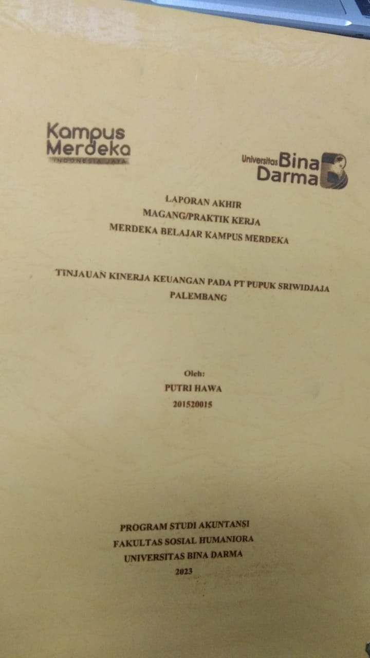 Cover TINJAUAN KINERJA KEUANGAN PADA PT PUPUK SRIWIDJAJA PALEMBANG / PUTRI HAWA