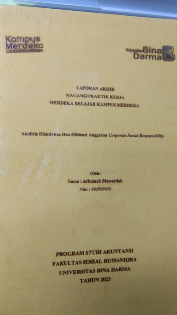 Cover ANALISIS EFEKTIVITAS DAN EFISIENSI ANGGARAN CORPORATE SOCIAL RESPONSIBILITY / ARBAINAH MAWARDAH