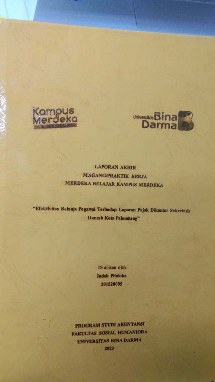 Cover EFEKTIVITAS BELANJA PEGAWAI TERHADAP LAPORAN PAJAK DI KANTOR SEKERTARIS DAERAH KOTA PALEMBANG / INDAH PITALOKA