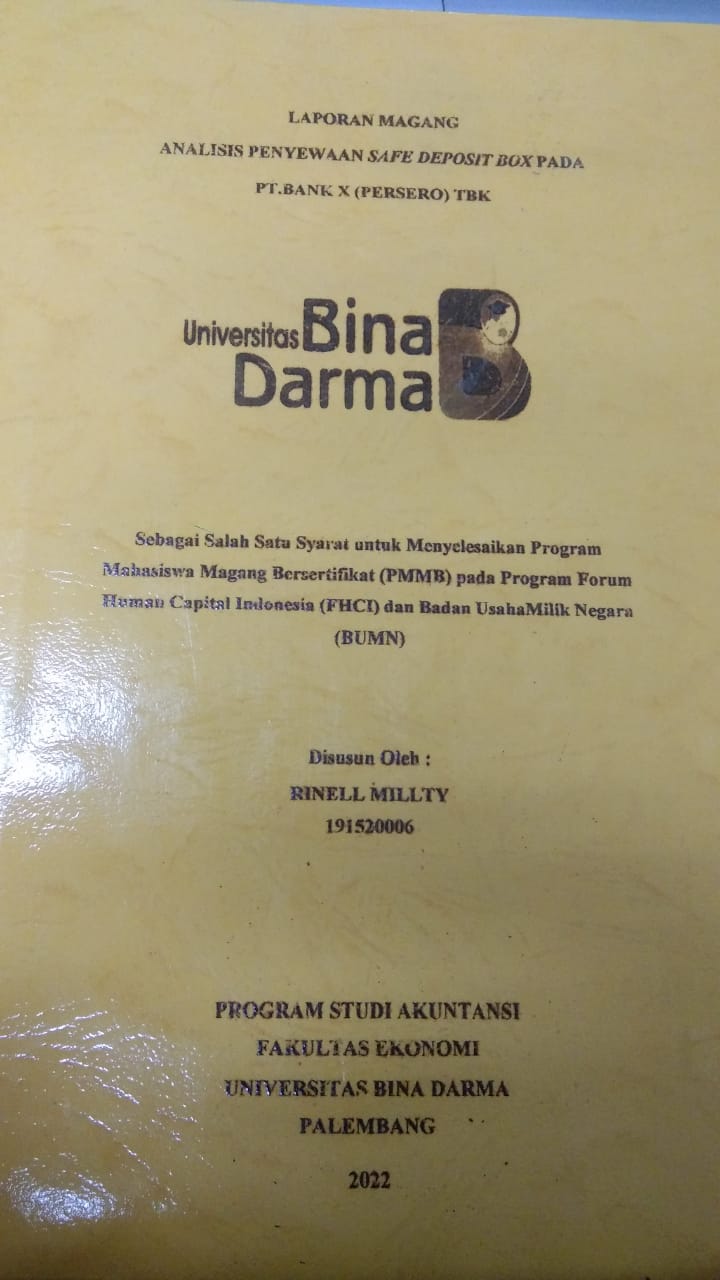 Cover ANALISIS PENYEWAAN SAFE DEPOSIT BOX PAD PT. BANK X (PERSERO) TBK / RINELL MILLTY