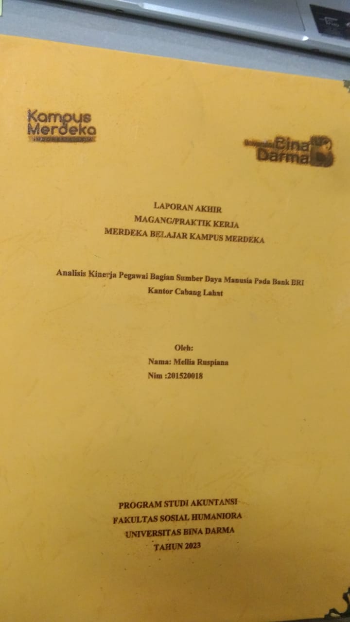 Cover ANALISIS KINERJA PEGAWAI BAGIAN SUMBER DAYA MANUSIA PADA BANK BRI KANTOR CABANG LAHAT / MELLIA RUSPIANA