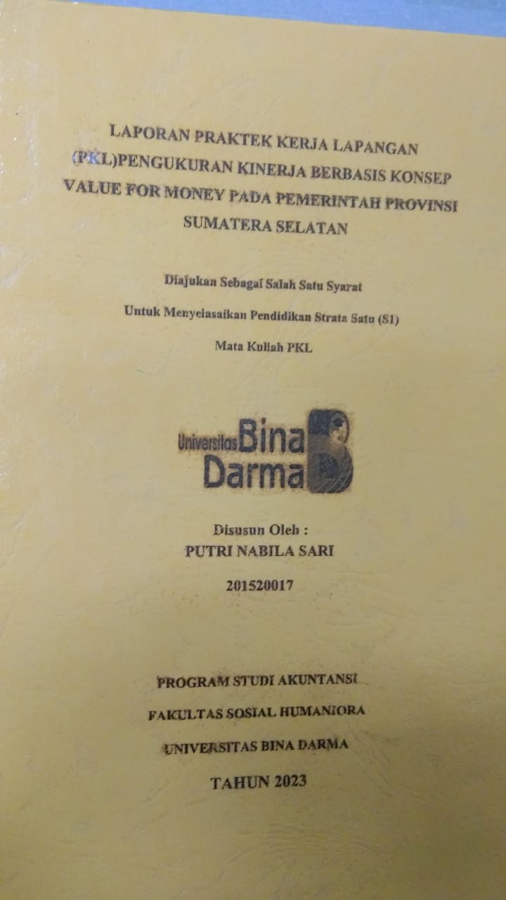 Cover PENGUKURAN KINERJA BERBASIS KONSEP VALUE FOR MONEY PADA PEMERINTAH PROVINSI SUMATERA SELATAN / PUTRI NABILA SARI