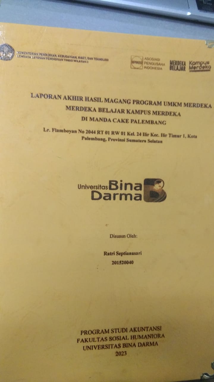 Cover LAPORAN AKHIR HASIL MAGANG PROGRAM UMKM MERDEKA MERDEKA BELAJAR KAMPUS MERDEKA DI MANDA CAKE PALEMBANG / RATRI SEPTIANASARI