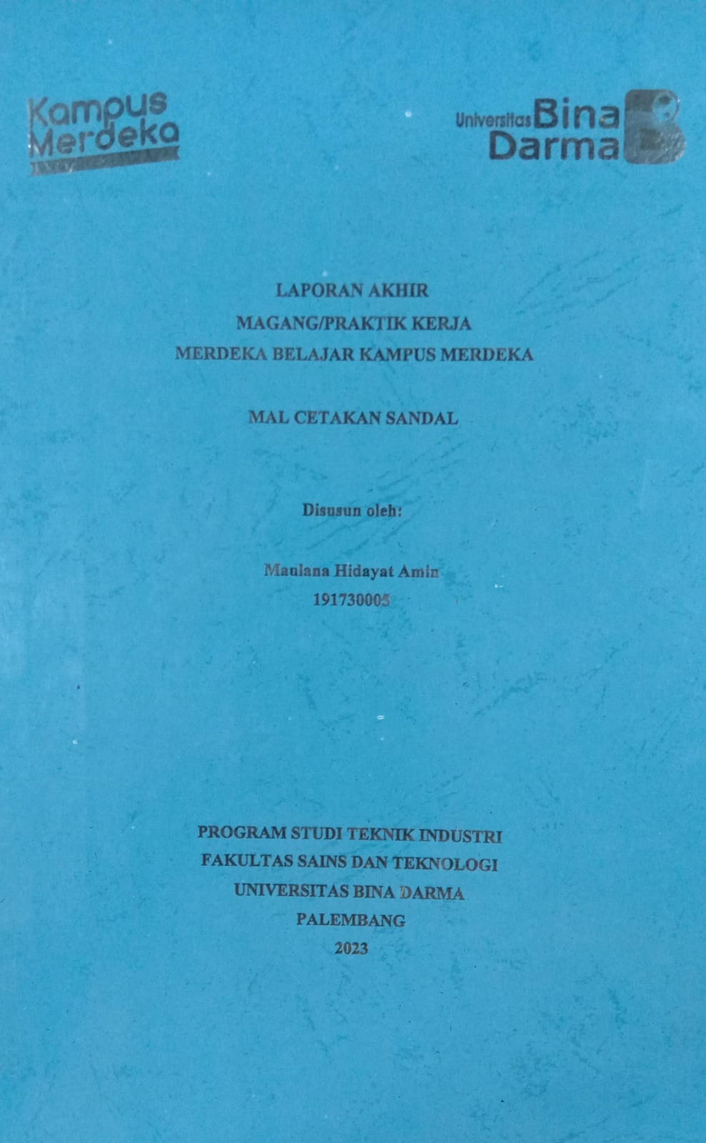 Cover MAL CETAKAN SANDAL / MAULANA HIDAYAT AMIN