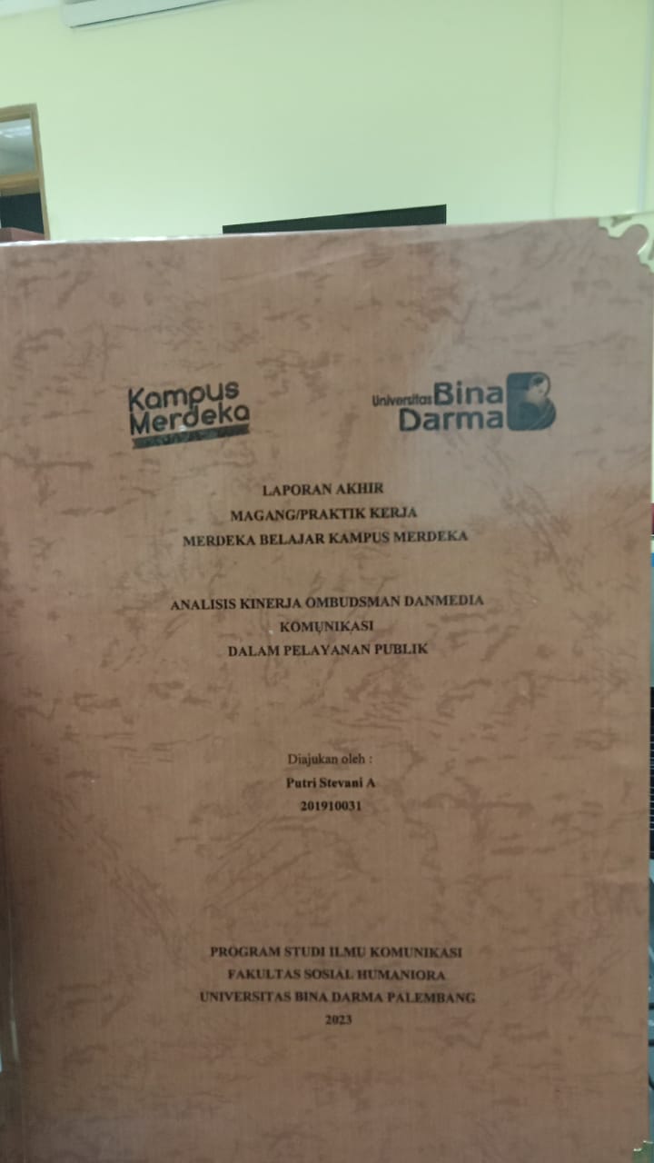 Cover ANALISIS KINERJA OMBUDSMAN DAN MEDIA KUMUNIKASI / PUTRI STEVANI A