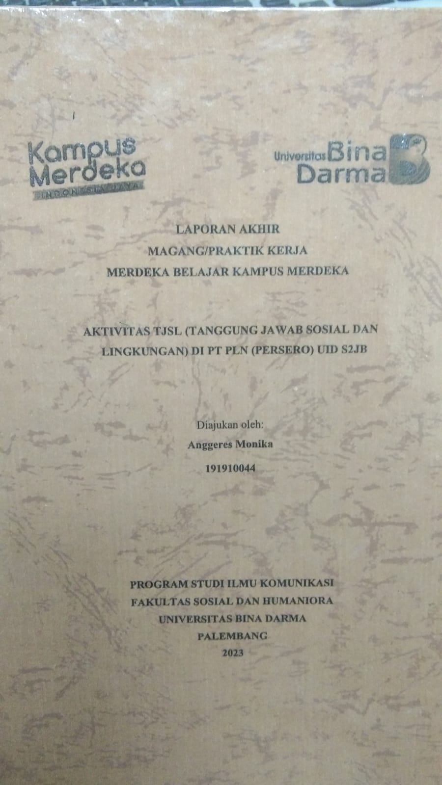 Cover AKTIVITAS TJSL (TANGGUNG JAWAB SOSIAL DAN LINGKUNGAN) DI PT PLN (PERSERO) UID S2JB / ANGGERES MONIKA