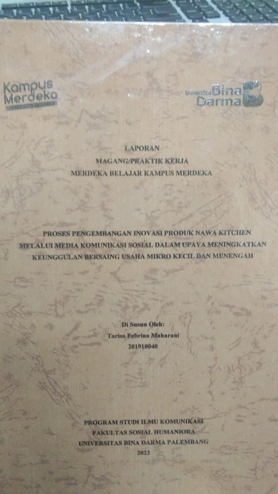 Cover PROSES PENGEMBANGAN INOVASI PRODUK NAWA KITCHEN MELALUI MEDIA KOMUNIKASI SOSIAL DALAM UPAYA MENINGKATKAAN KUNGGULAN BERSAING USAHA MIKRO KECIL DAN MENENGAH / TARISA FEBRINA MAHARANI