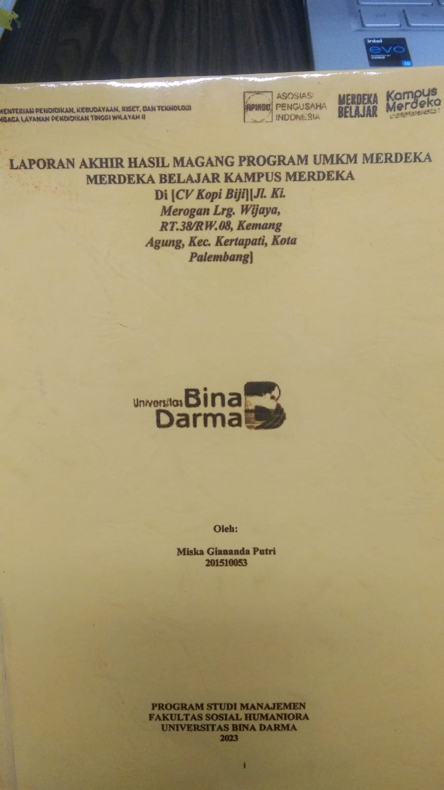 Cover LAPORAN AKHIR PROGRAM UMKM MERDEKA MBKM DI CV KOPI BIJI / MIAKA GIANANDA PUTRI