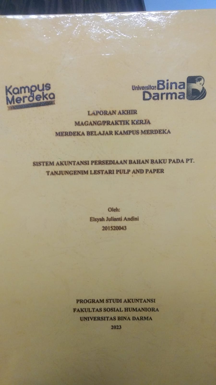 Cover SISTEM AKUNTANSI PERSEDIAAN BAHAN BAKU PADA PT. TANJUNGENIM LESTARI PULP AND PAPER / ELSYAH JULIANTI ANDINI