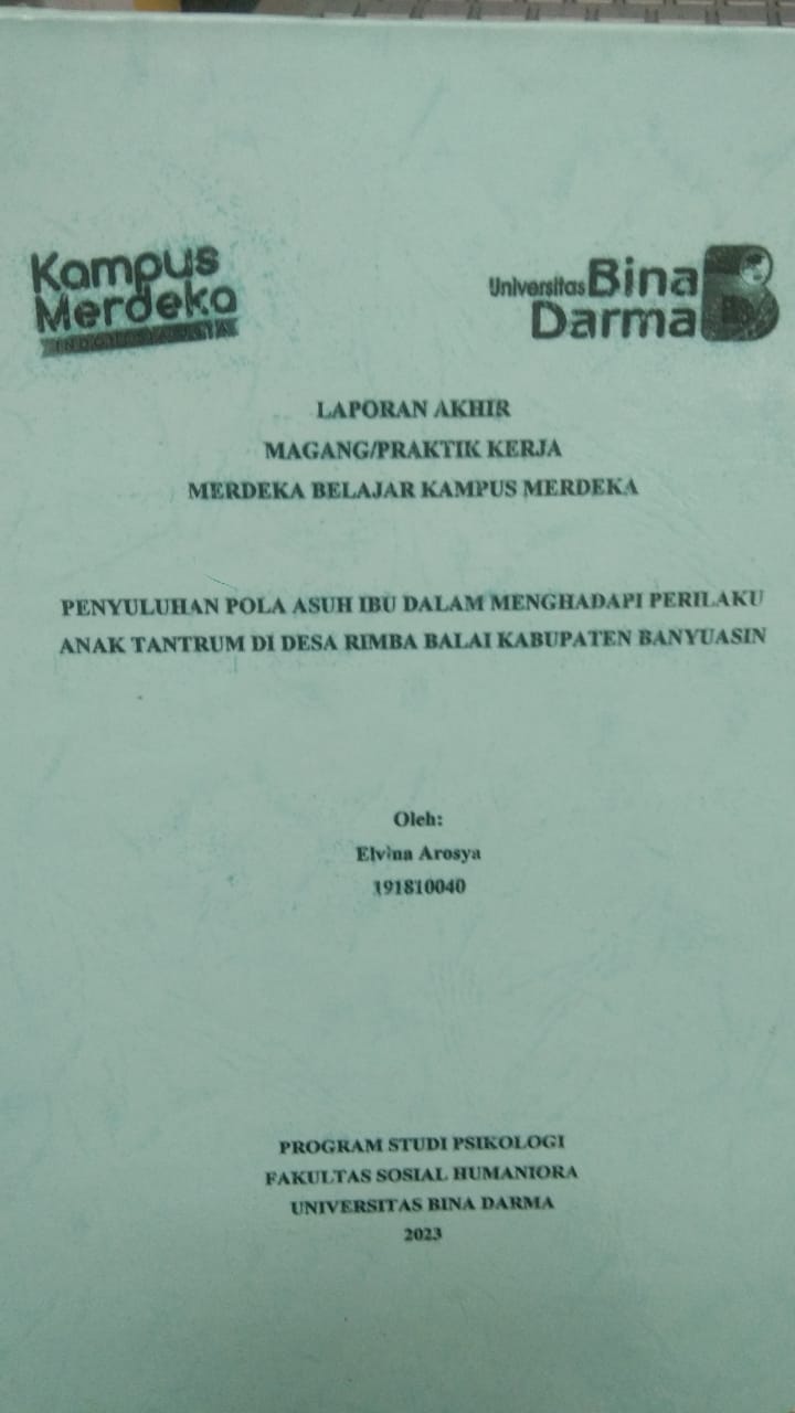 Cover PENYULUHAN POLA ASUH IBU DALAM MENGHADAPI PERILAKU ANAK TANTRUM DI DESA RIMBA BALAI KABUPATEN BANYUASIN / ELVINA AROSYA