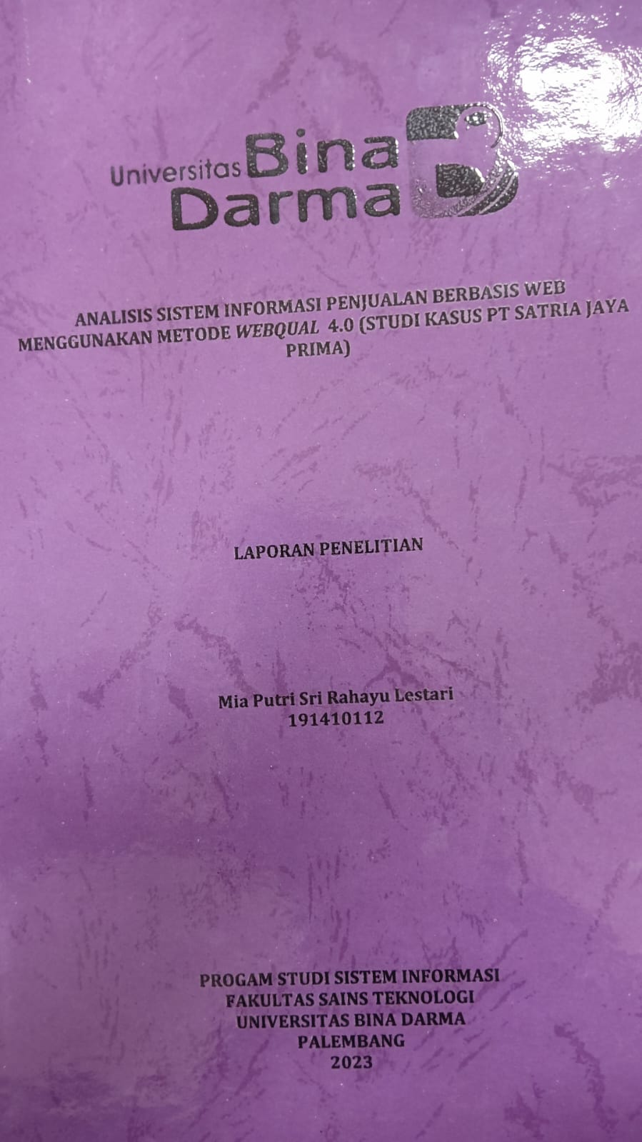 Cover ANALISIS TINGKAT KEPUASAN PENGGUNA GOOGLE CLASSROOM DALAM BELAJAR ONLINE MENGGUNAKAN METODE EUCS (END-USER COMPUTING STATIFACTION) :  (Studi Kasus : SMA Negeri 1 Pali) / Vemareta Dori Istaringga