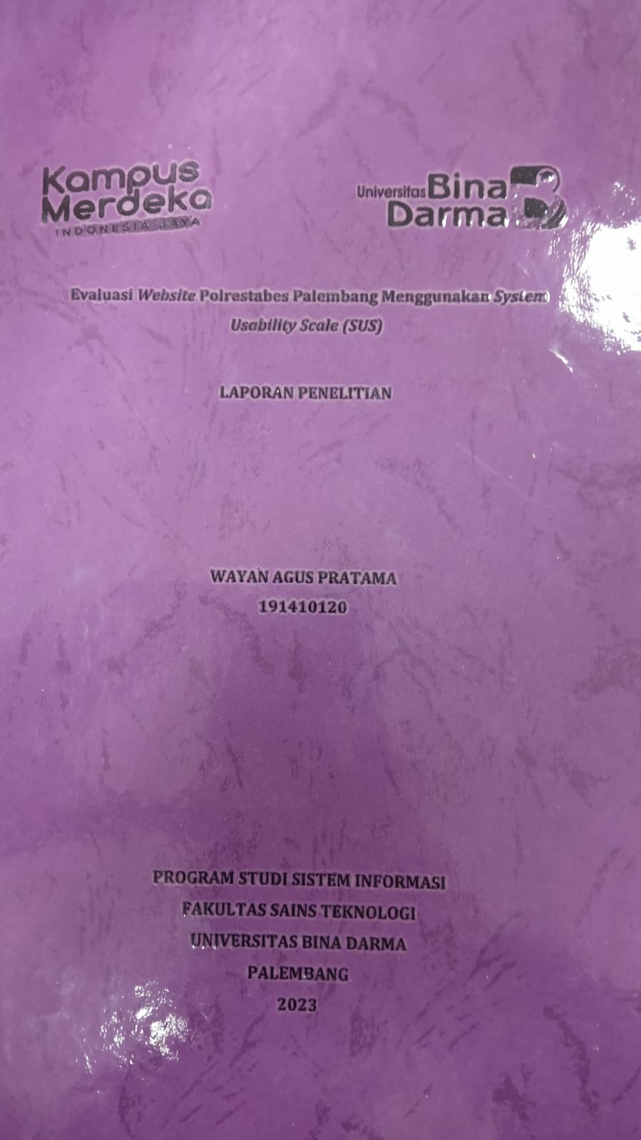 Cover ANALISA USABILITY WEBSITE BPBD SUMATERA SELATAN MENGGUNAKAN METODE HEURISTIC EVALUATION / Rahmat Hidayatullah Adly
