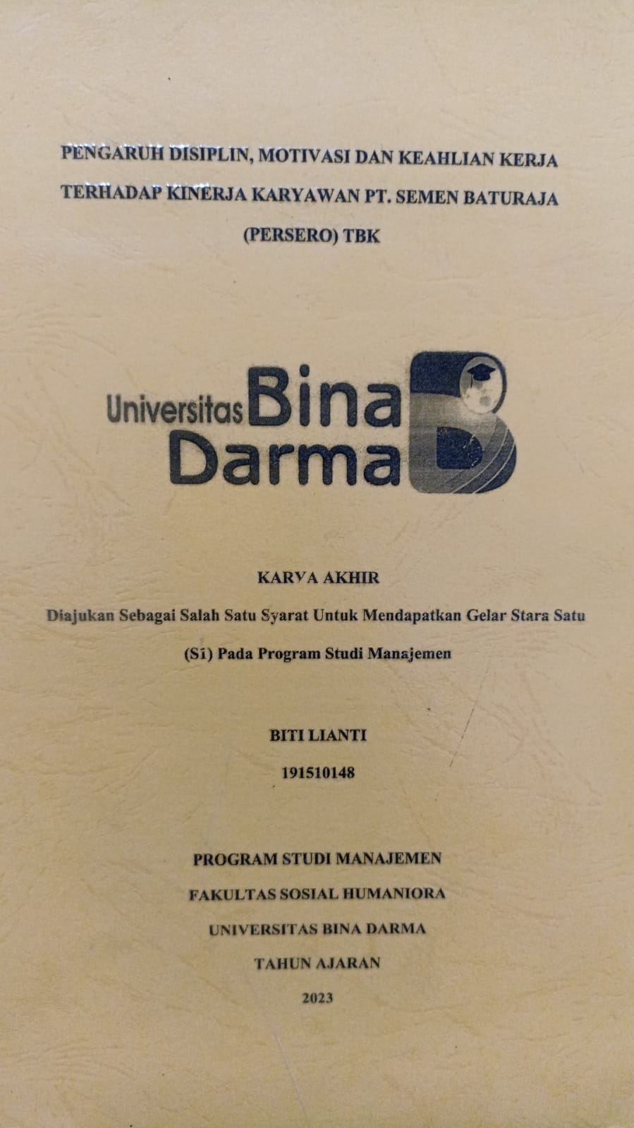Cover PENGARUH KOMPENSASI DAN KOMITMEN PIMPINAN TERHADAP KEPUASAN LAYANAN DI PERUSAHAAN DAERAH AIR MINUM PALEMBANG / Yongky Restu Anelarda