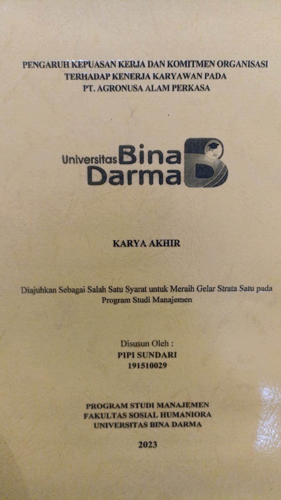 Cover PENGARUH MANAJEMEN PELAYANAN PUBLIK DAN DISIPLIN KERJA TERHADAP EFEKTIVITAS PELAYANAN PADA KANTOR LURAH MANGGA BESAR KOTA PRABUMULIH / Taris Putri Nabila