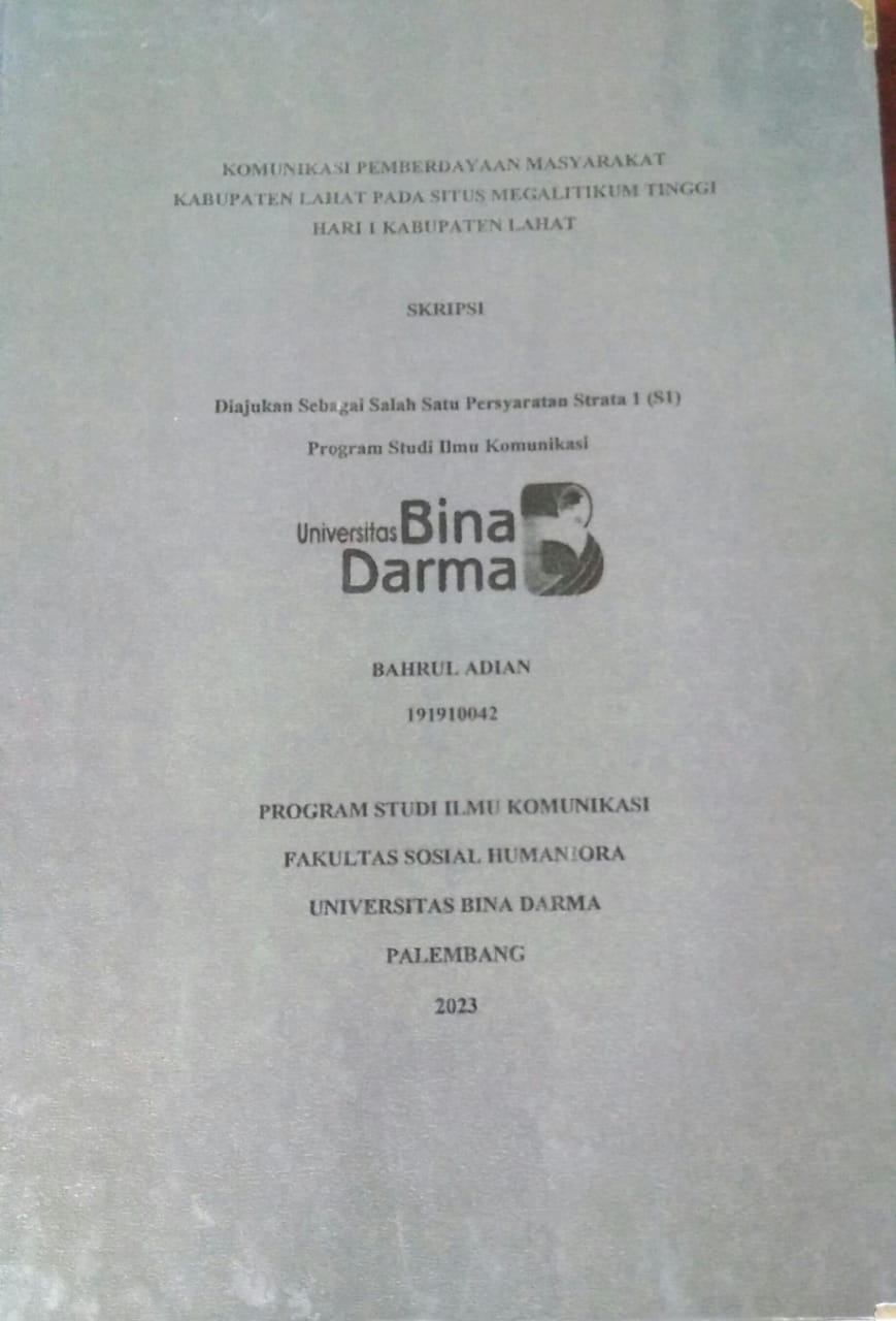 Cover KOMUNIKASI PELAYANAN PUBLIK DALAM MEMPERLUAS MINAT MASYARAKAT UNTUK MENGGUNAKAN LRT / VIRA YUNIZKA